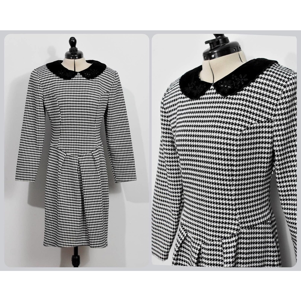 ScarlettKnits 80s Houndstooth Print Dress